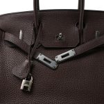 Birkin 30 Chocolate Clemence Palladium Plated [K] Stamp - Image 6