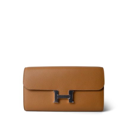 Constance Long To Go Wallet Caramel Evercolor Palladium Plated B Stamp
