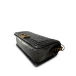 17A Black Silver Metallic Cracked Calfskin Boy Bag Old Medium Aged Bronze/Gold Hardware - Image 9