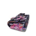 24S Black Multicolor Floral Fabric Quilted Single Flap Medium Light Gold Hardware - Image 7