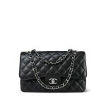 Black Caviar Quilted Jumbo Classic Flap Silver Hardware - Image 12