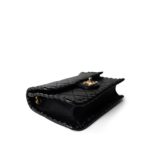 Black Calfskin Braided My Own Frame Flap Bag Aged GHW - Image 8