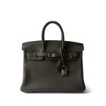 Birkin 25 Vert De Gris Togo Palladium Plated Y Stamp