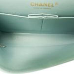 Tiffany Blue Caviar Quilted Classic Flap Medium Light Gold Hardware - Image 9