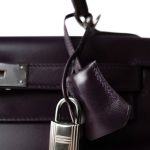 Kelly 28 Raisin Box Calfskin Palladium Plated [G] Stamp - Image 2