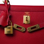 Kelly Sellier 25 Rouge Casaque Epsom Gold Plated X Stamp - Image 14