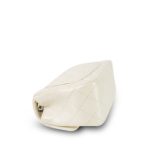 Glittery Ivory Caviar Quilted Mini Square Flap SHW - Image 7
