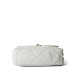 20A White Goatskin Quilted 19 Flap Small Mixed Hardware - Image 5