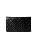 Black Lambskin Quilted Full Flap Bag Gold Hardware - Image 5