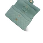 22C Dark Green Caviar Quilted Classic Flap Medium Light Gold Hardware - Image 13