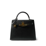 Kelly 28 Sellier Black Epsom Gold Plated A Stamp - Image 11