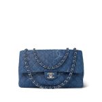 20B Blue Denim Quilted CC Single Flap Jumbo SHW - Image 13