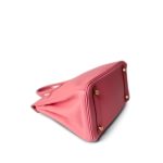 Birkin 25 Rose Azalee Swift Gold Plated A Stamp - Image 10