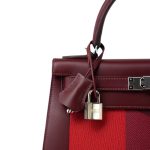 Kelly 28 Lettre M Rouge H/Vermillion/Rose Tyrien Epsom/Sombrero/Mysore Palladium Plated C Stamp - Image 3