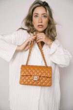 21A Caramel/Light Brown Caviar Quilted Classic Flap Small LGHW - Image 6