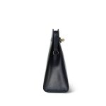 Kelly Sport PM Blue Indigo Calfskin Gold Plated U Circle Stamp - Image 5