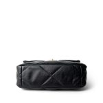 22A Black Lambskin Quilted 19 Flap Small Mixed Hardware - Image 6