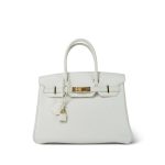 Birkin 30 White Clemence Gold Plated O Square Stamp