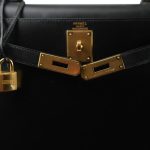 Kelly 28 Sellier Black Box Calfskin Gold Plated A Square Stamp - Image 10