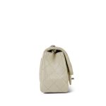 Glittery Ivory Caviar Quilted Mini Square Flap SHW - Image 6