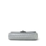 Silver Metallic Lambskin Chanel Symbol Embossed Rectangular Single Flap Ruthenium Hardware - Image 15