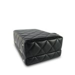 24K Black Lambskin Quilted Box Bag Small Light Gold Hardware - Image 6