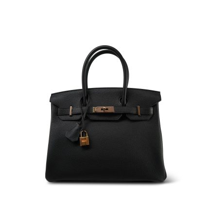 Birkin 30 Noir Togo Rose Gold Plated Hardware Y Stamp