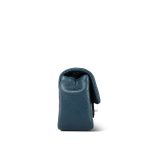 Pearly Navy Caviar Quilted Mini Rectangular Flap Silver Hardware - Image 11
