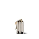 White Caviar Quilted Flap Charm Wallet On Chain WOC Gold Hardware - Image 3