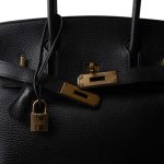 Birkin 30 Black Ardennes Gold Plated [D] Stamp - Image 7