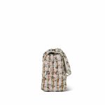 19C White/Orange/Gold Tweed Quilted Mini Rectangular Flap LGHW - Image 4