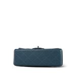 Pearly Navy Caviar Quilted Mini Rectangular Flap Silver Hardware - Image 13
