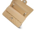 Beige Clair Caviar Quilted Medium Classic Flap Silver Hardware - Image 11