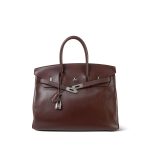 Birkin 35 Havana Evergrain Palladium Plated [L] Stamp - Image 3