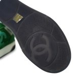 23P Green & White Suede Kidskin Sneakers Size 37.5 - Image 5