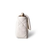 White Lambskin Quilted 19 Flap Small MHW - Image 7