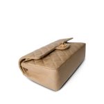 Dark Beige Lambskin Quilted Vintage Classic Flap Medium Gold Hardware - Image 10