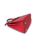 Kelly Sellier 25 Bi-Color Rouge Casaque/Bleu Thalassa Epsom White Stitching Gold Plated [P] Stamp - Image 14
