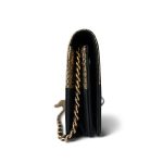 Gold Iridescent Python Black Calfskin WOC Aged Gold Hardware - Image 5