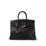 Birkin 35 Black Ardennes Gold Plated [G] Stamp - Image 3