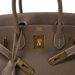Birkin 30 Etoupe Togo Gold Plated Y Stamp - Image 8
