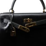 Kelly Sellier 28 Black Box Calfskin Gold Plated T Circle Stamp - Image 3