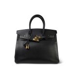 Birkin 35 Black Ardennes Gold Plated [G] Stamp - Image 5