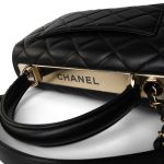 23B Black Trendy CC Lambskin Quilted Small Light Gold Hardware - Image 11