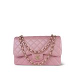 19S Iridescent Pink Caviar Quilted Jumbo Classic Flap Light Gold Hardware - Image 9