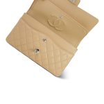 Beige Clair Caviar Quilted Medium Classic Flap Silver Hardware - Image 12