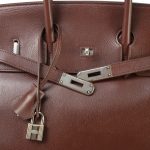 Birkin 35 Havana Evergrain Palladium Plated [L] Stamp - Image 7