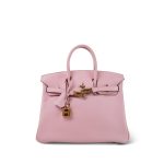 Birkin 25 Rose Sakura Swift Gold Plated X Stamp - Image 4