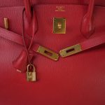 Birkin 40 Rouge Vif Ardennes Gold Plated [C] Stamp - Image 20
