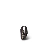 21K Black Caviar Quilted Classic Flap Key Holder Silver Hardware - Image 4